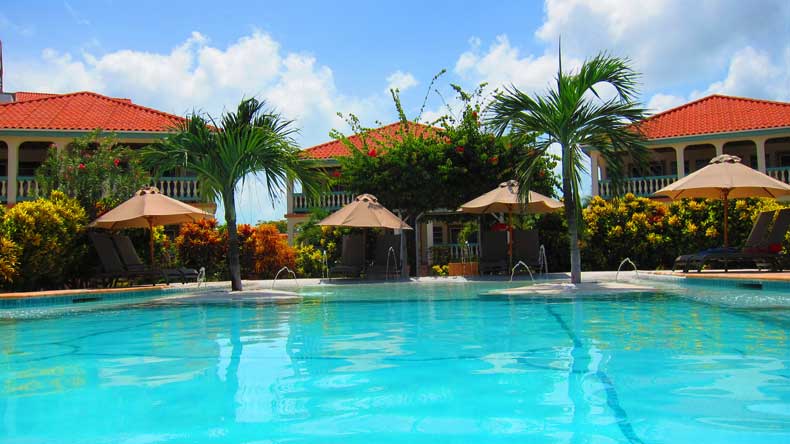 Belizean Shores swimming pool - a beachside hotel on Ambergris Caye
