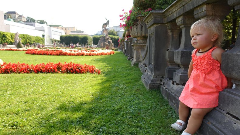 Child sitting in Garden
