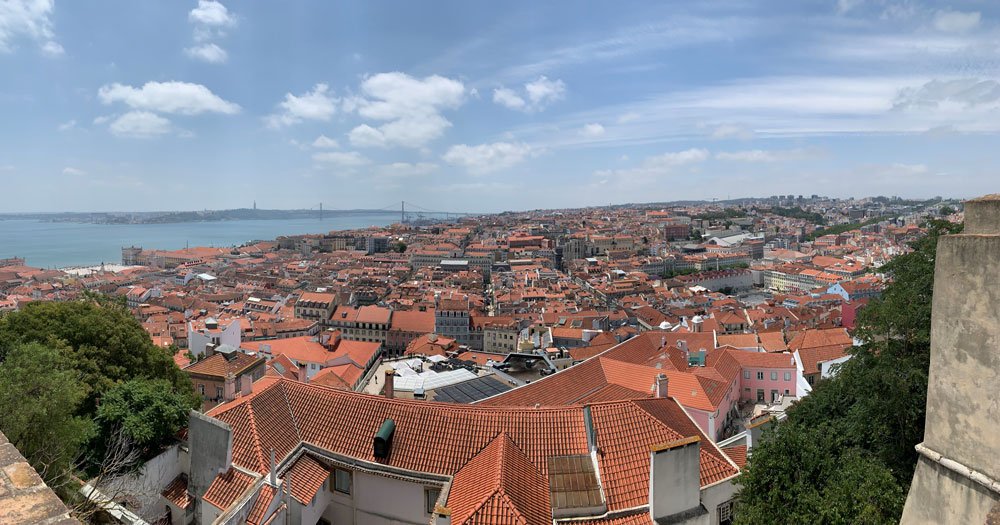 overlooking  Lisbon