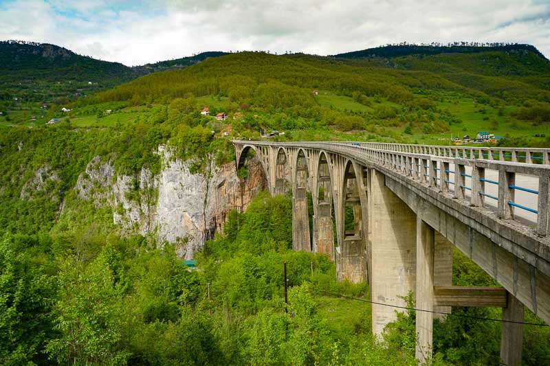 Tara Bridge in Durmitor National Park in Montenegro