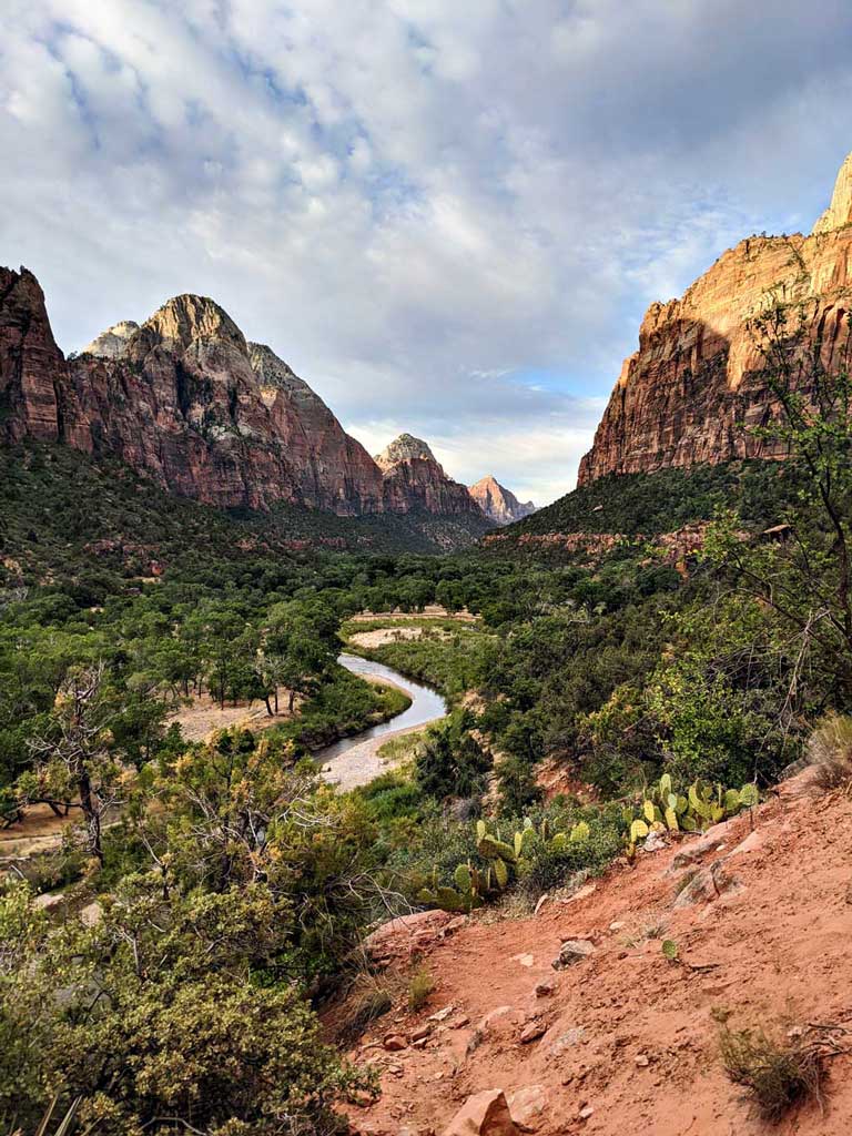 The view from the Emerald Pools trail.