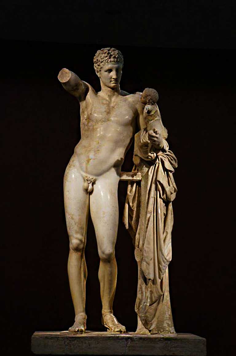 The statue of Hermes in Olympia, Greece