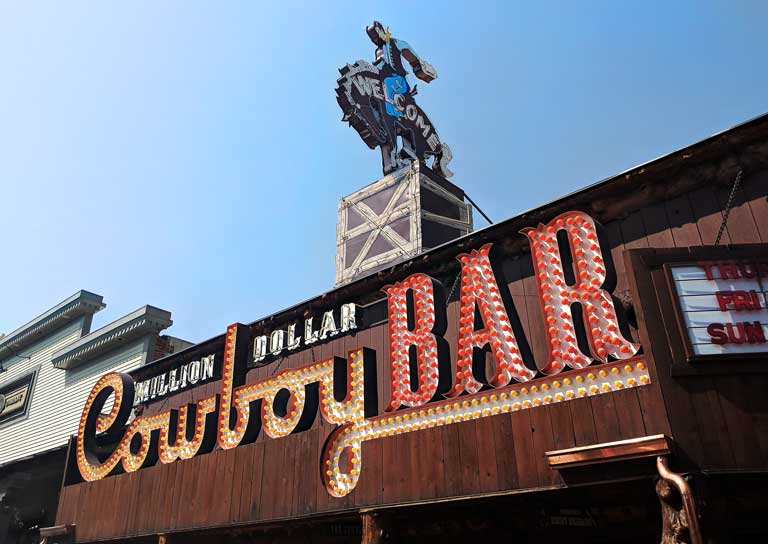 The Million Dollar Cowboy Bar - one of the most iconic buildings in Jackson.