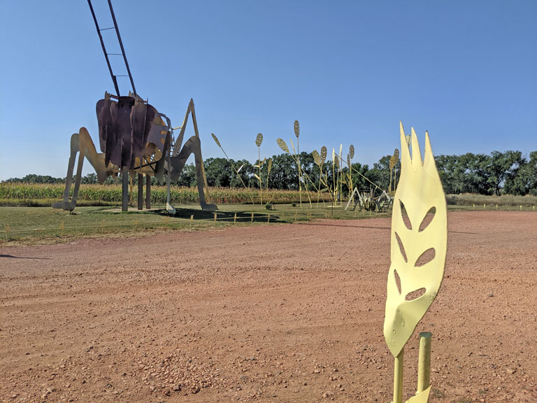 Grasshopper in the Field sculpture along the ND Enchanted Highway