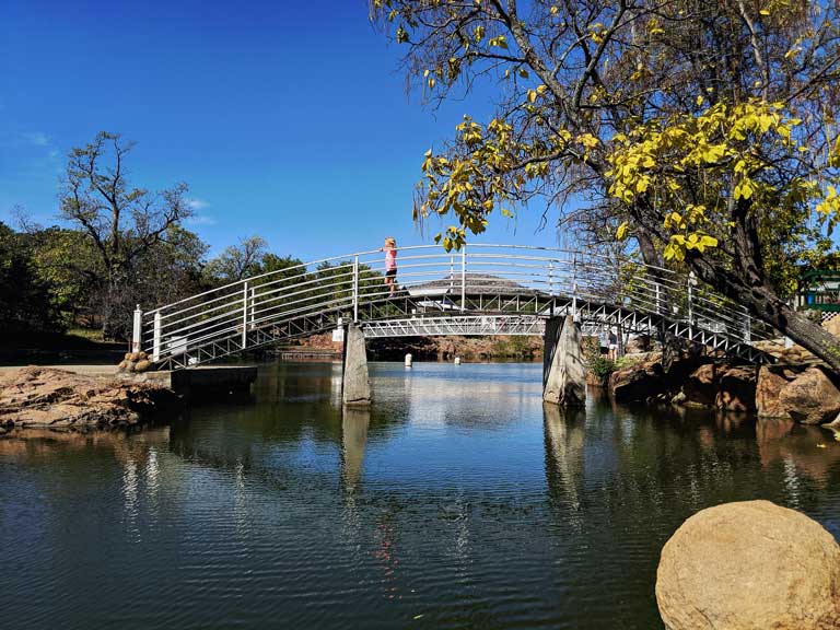 A bridge across the river in Medicine Park Oklahoma