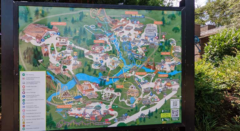 A map of Busch Gardens Williamsburg