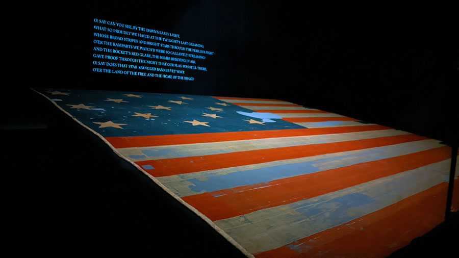 The Star Spangled Banner inside the Smithsonian in Washington DC - one of the best places in the United States for history