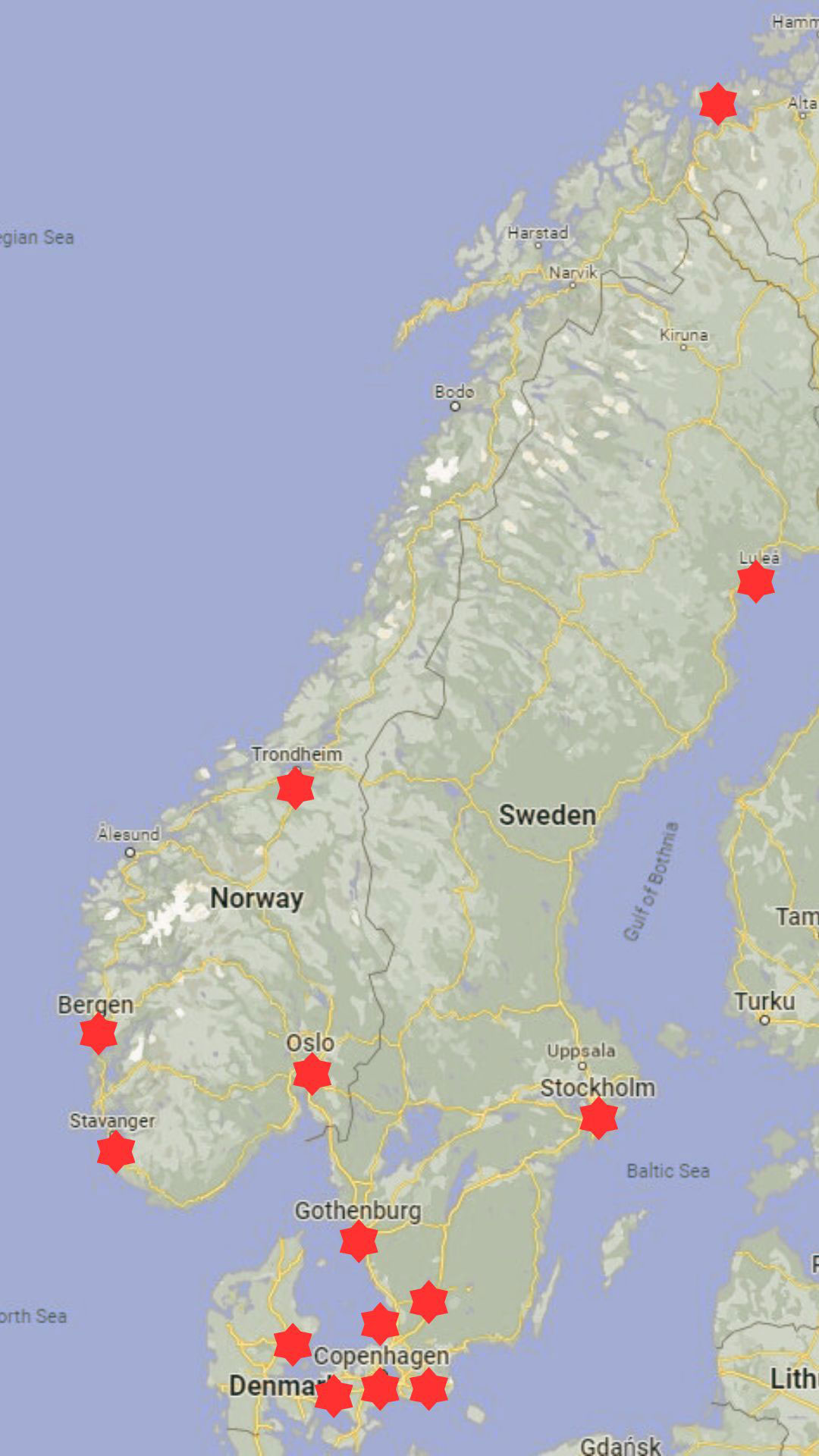 best scandinavian cities map