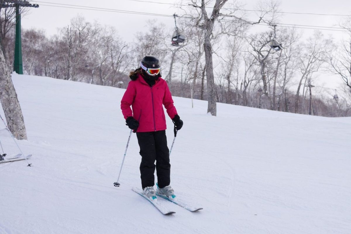a person skiing at Annupuri in Niseko