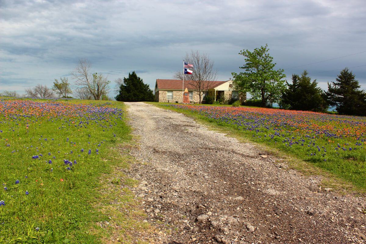 a private house along the Ennis Bluebonnet Trails