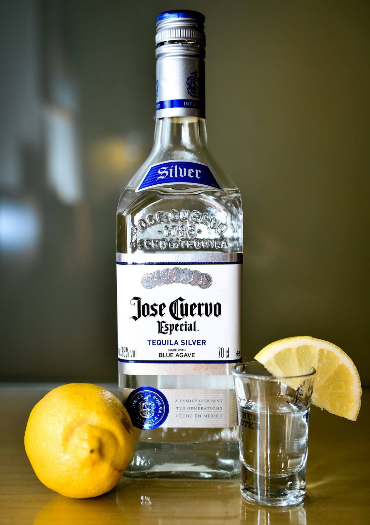 A bottle of Jose Cuervo, a famous brand of tequila.