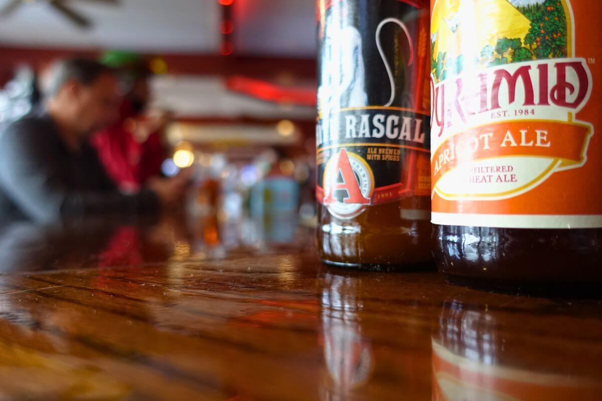 beers on a bar top in vail