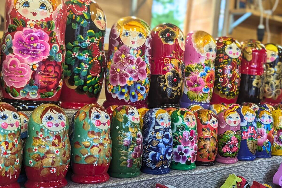 nesting dolls on display in poland
